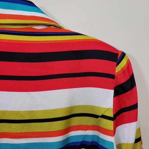 Mishca bright colored striped zip front blazer - Picture 4 of 6